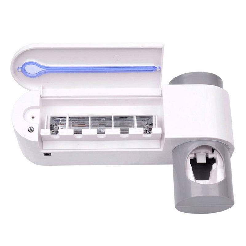 2 in 1 Antibacterial UV Light Ultraviolet Automatic Toothpaste Dispenser Sterilizer Toothbrush H...