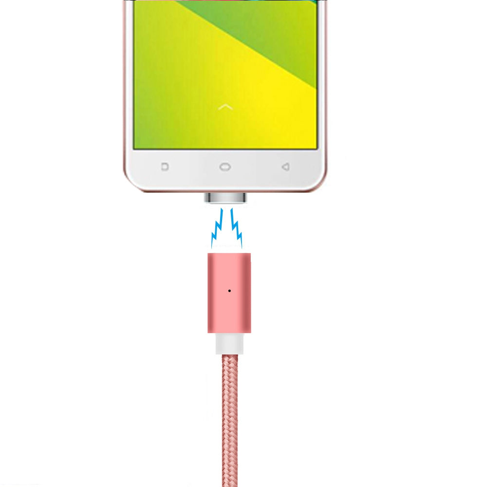 B6 Micro USB Android Mobile Phone Magnetically Charged Data Cable Dual Data 2.1A  Nylon weave