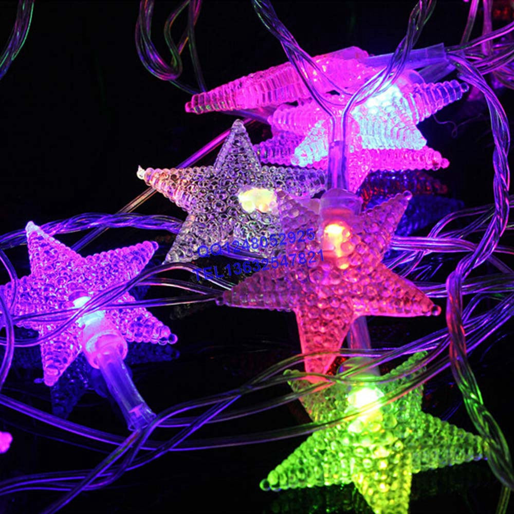 10M 8-modes 100pcs Stars Light String Decorative Color Lights