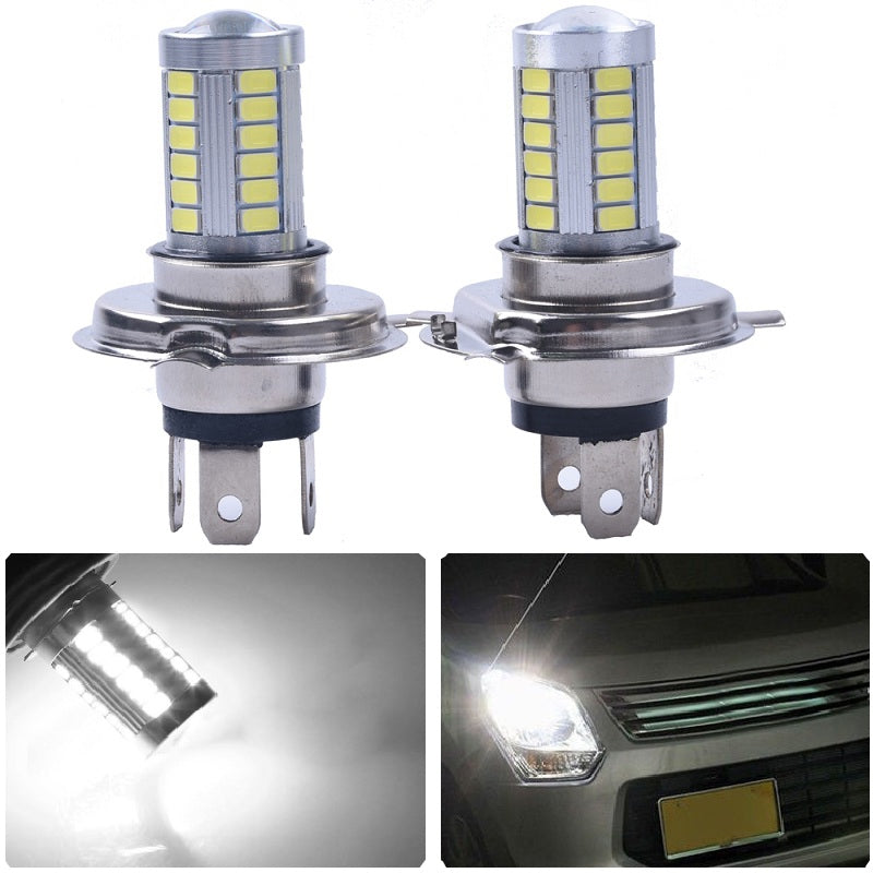 2PCS H4 8W 33LEDS 5730 SMD 800LM 6000-6500K LED Bulb for Car Fog Light DC 12-24V