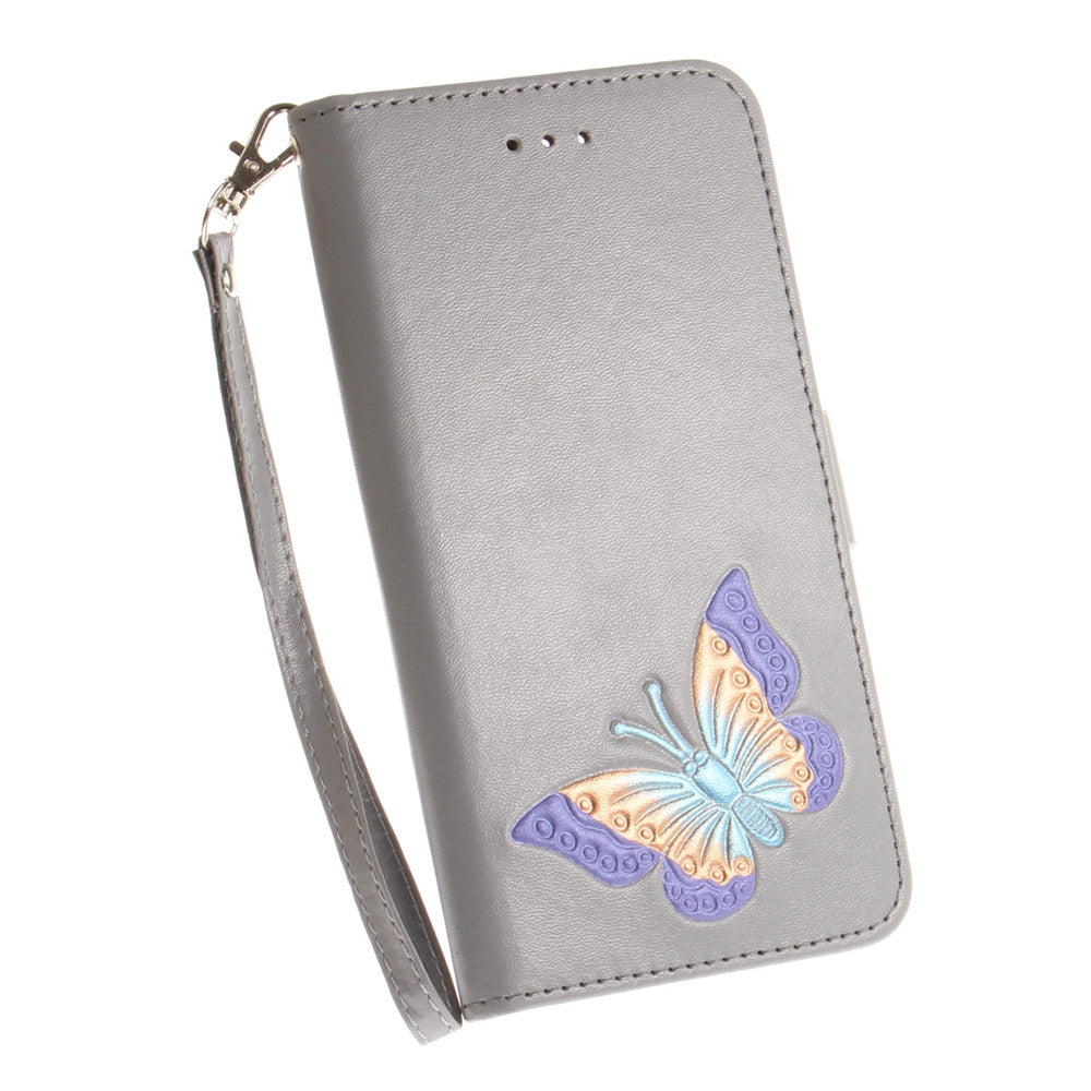 Cover Case for Huawei P10 Lite Hand draw a butterfly PU+TPU Leather with Stand and Card Slots Ma...