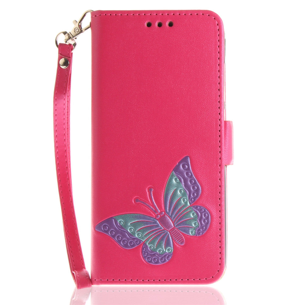 Cover Case for Huawei P10 Lite Hand draw a butterfly PU+TPU Leather with Stand and Card Slots Ma...