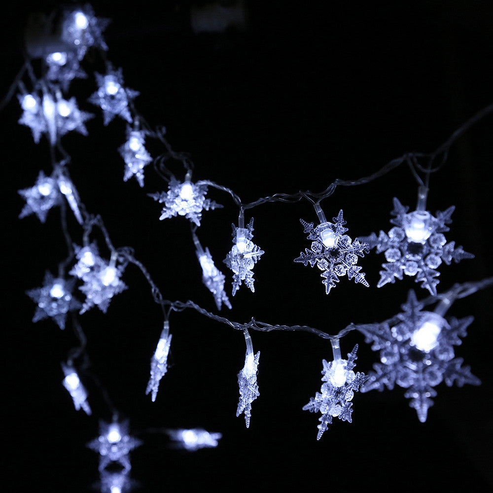 5M 50-LED Snowflake EU Plug String Lights for Christmas Festival Wedding Party Home Decoration