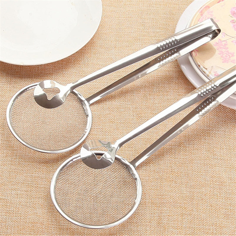 A Multifunctional Stainless Steel Strainer Filter Fried Food Clip Creative Filtering Spoon