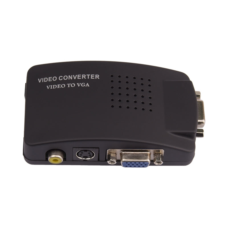 Composite AV S-Video to VGA Converter Box for DVD DVR VCR Monitor