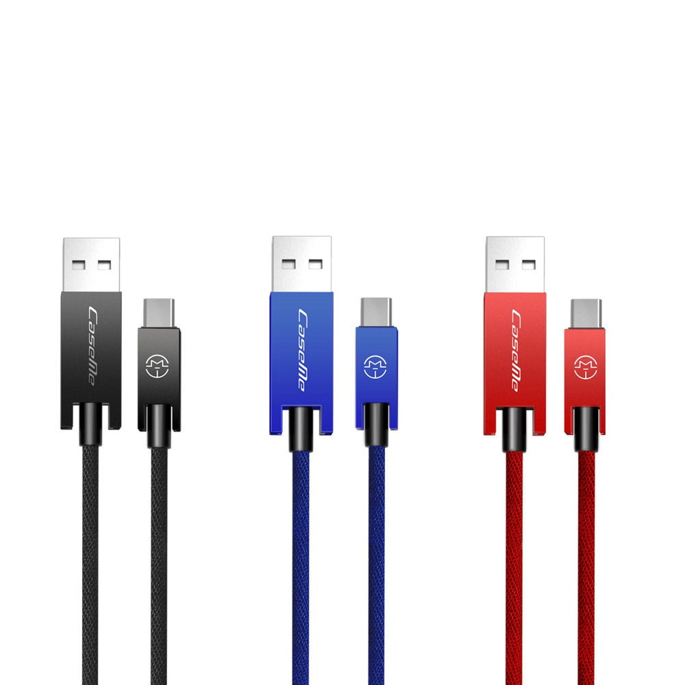 CaseMe USB Type C Cable Fabric Braided Fast Charging Cord for Samsung Huawei Enabled Devices 0.25M