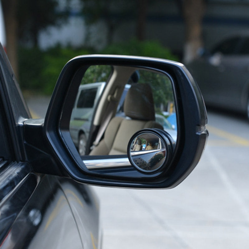 2pcs 360 Degrees Adjustable Car Small Round Mirrors Blind Spots Rearview Reverse Auxiliary Lens