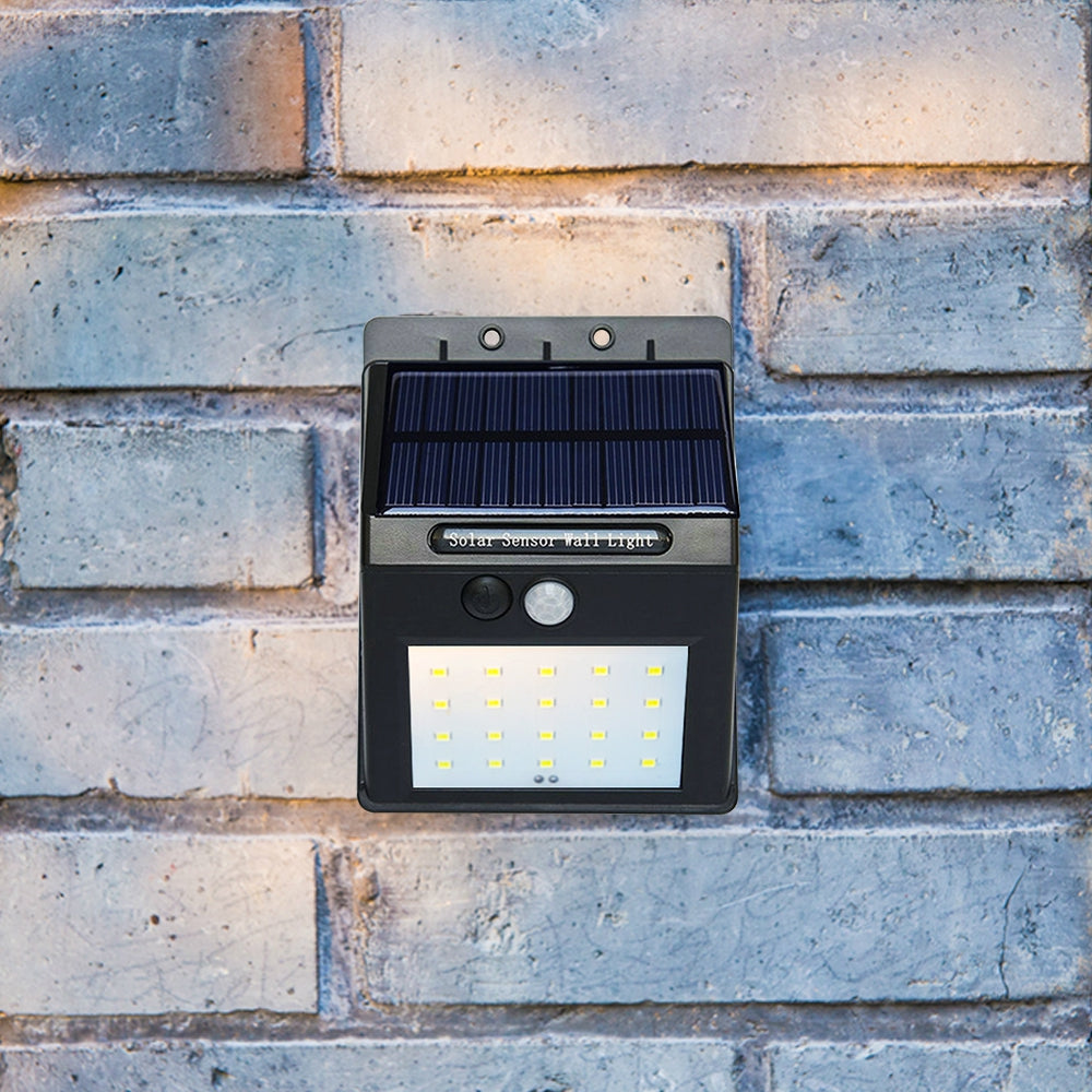 BRELONG Solar Powered PIR LED Wall Light 20LEDs Cordless Waterproof Outdoor Courtyard