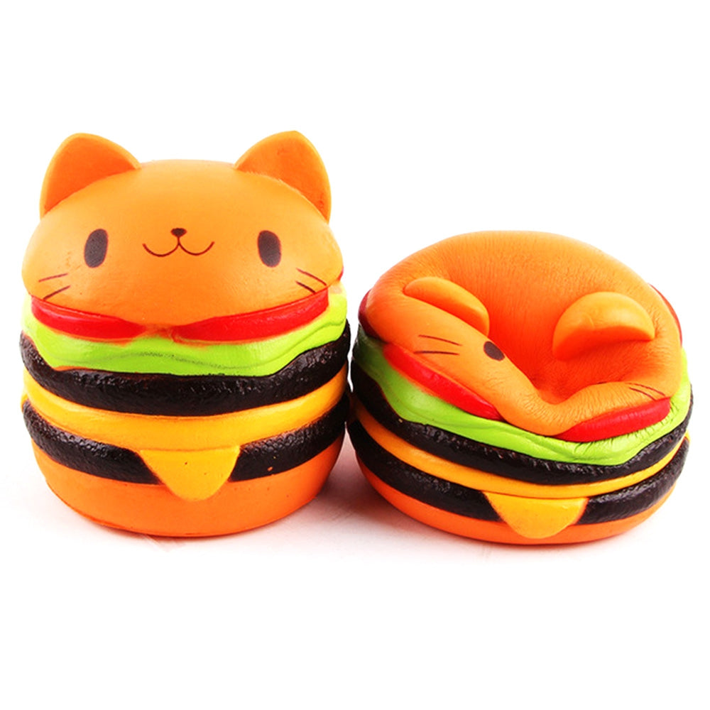 Cat Hamburger Food Jumbo Squishy Cake Squeeze Slow Rising Fun Toys