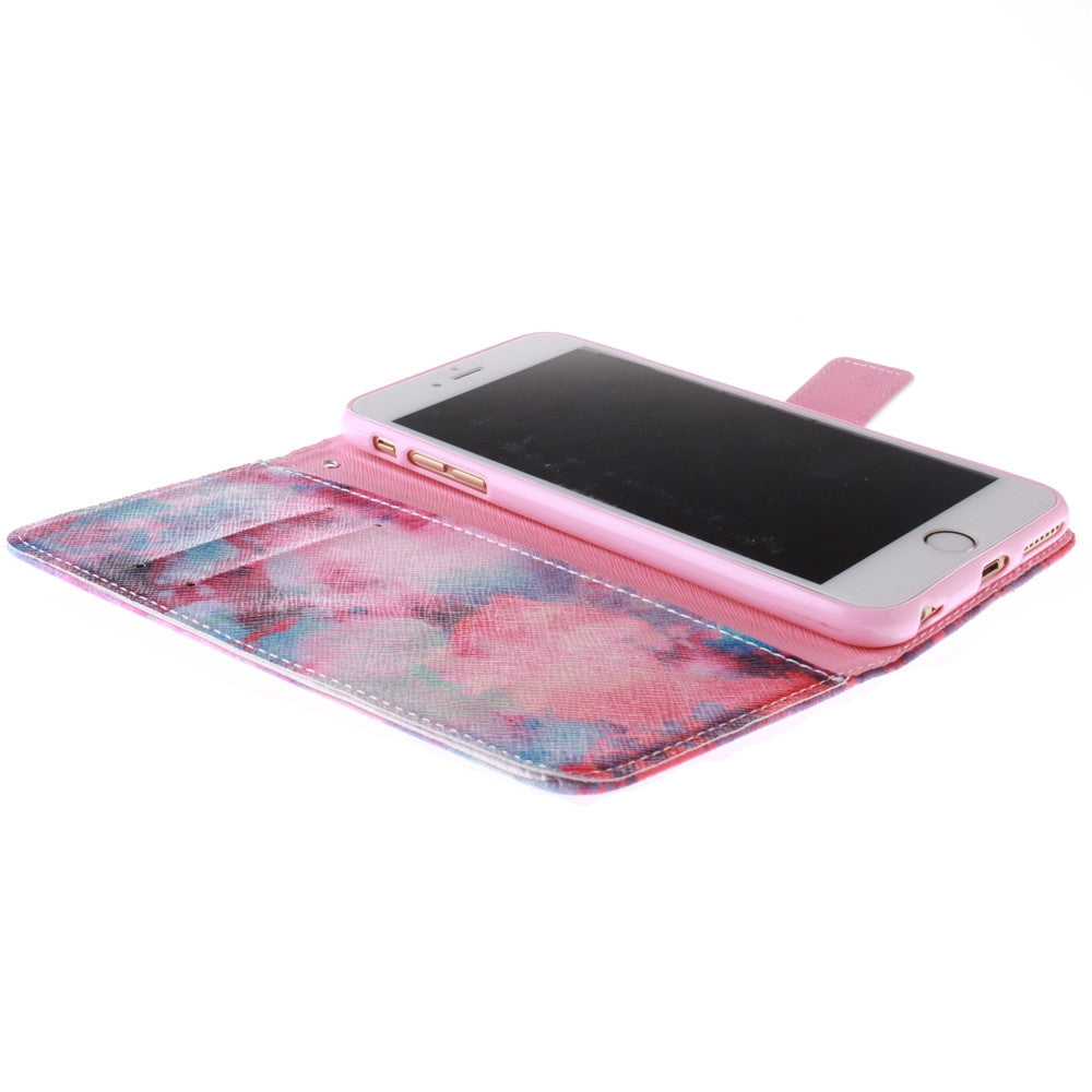 Coloured Cloud Pattern PU+TPU Leather Wallet Cover Design with Stand and Card Slots Magnetic Clo...