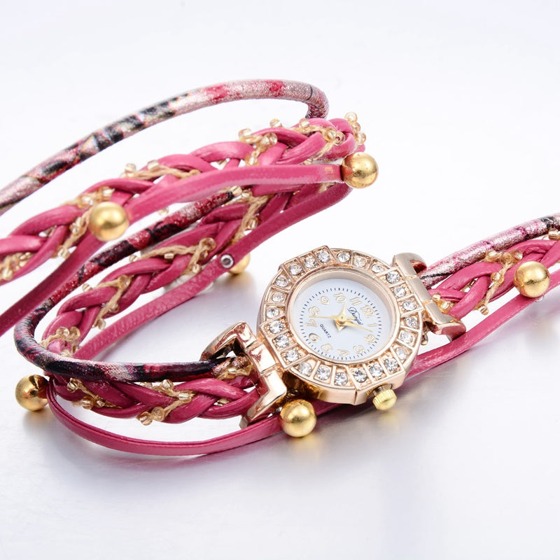 DUOYA D161 Female Luxury Gold Tone Bracelet Quartz Watch