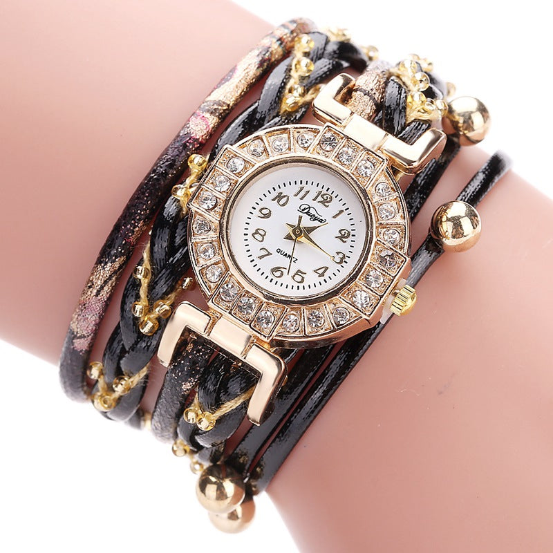 DUOYA D161 Female Luxury Gold Tone Bracelet Quartz Watch