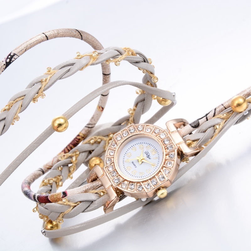 DUOYA D161 Female Luxury Gold Tone Bracelet Quartz Watch