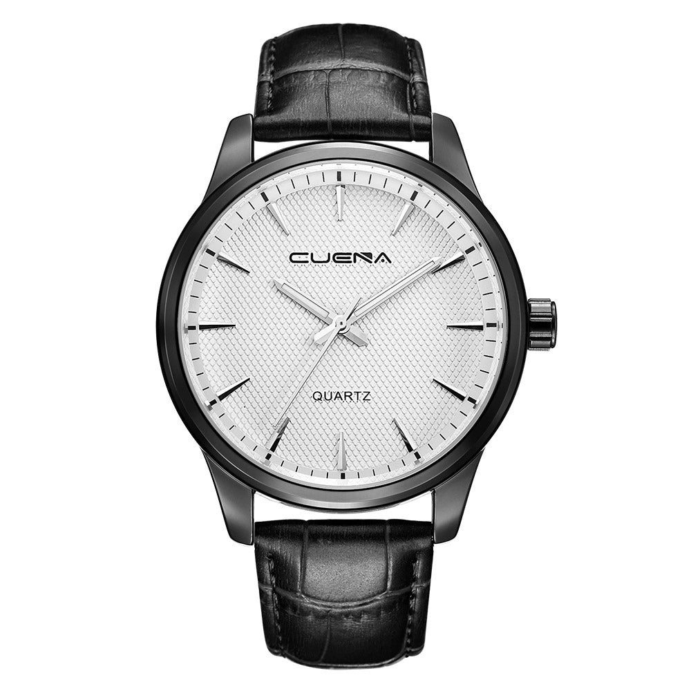 CUENA 6604P Fashion Casual Men Leather Quartz Wristwatch