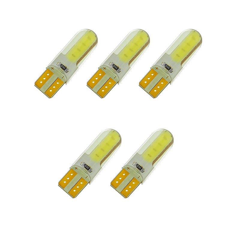 2W T10 Silicone LED COB Auto Motorcycle License Plate Light DC12V 5PCS
