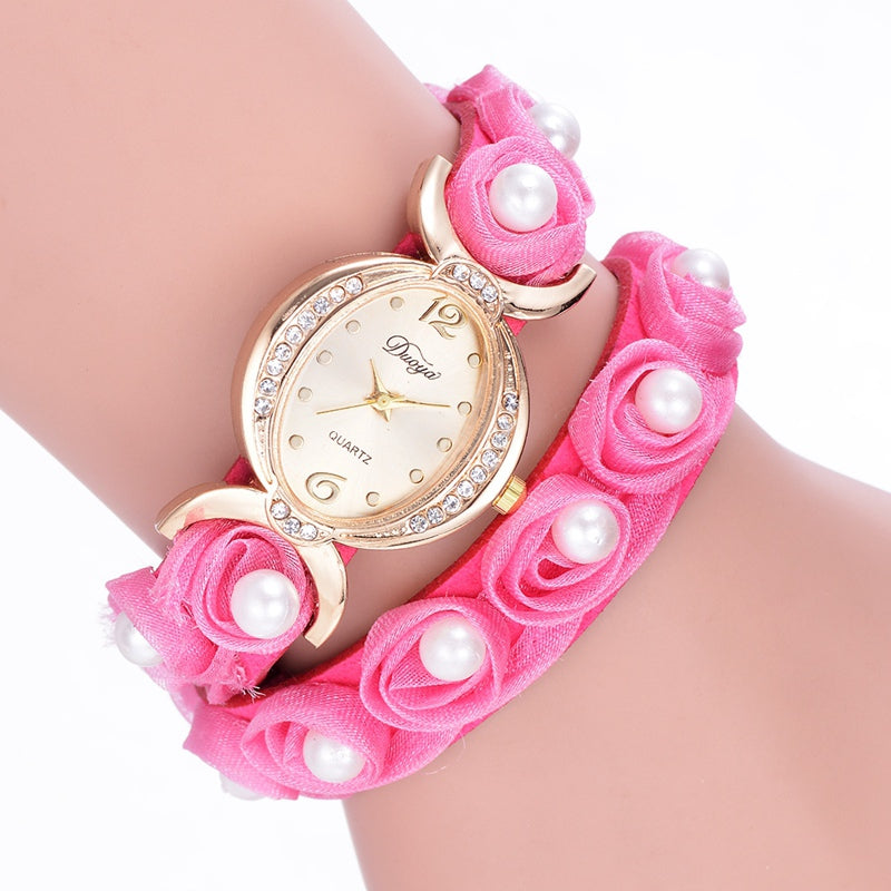 DUOYA D181 Ladies Fashion Flower Jewelry Watch Luxury Gold Women Wrist Watch