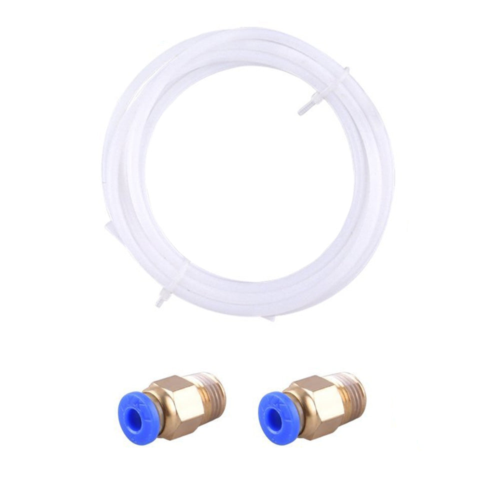 2 Meters PTFE Teflon Tube 1.75mm  with 2Pcs PC4-M6 Fittings for Creality CR-10