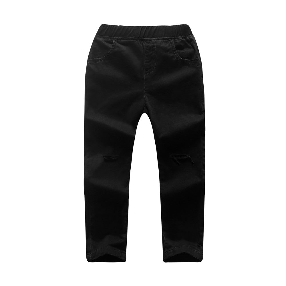 Comfy Solid Pocket Jeans for Kids