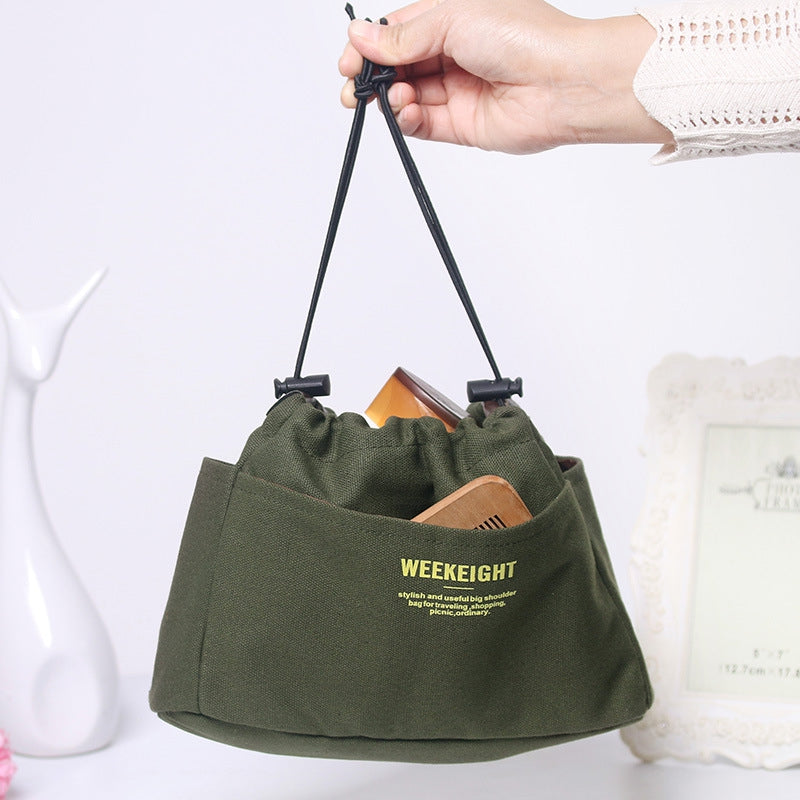 Cotton Canvas Cosmetic Storage Bag