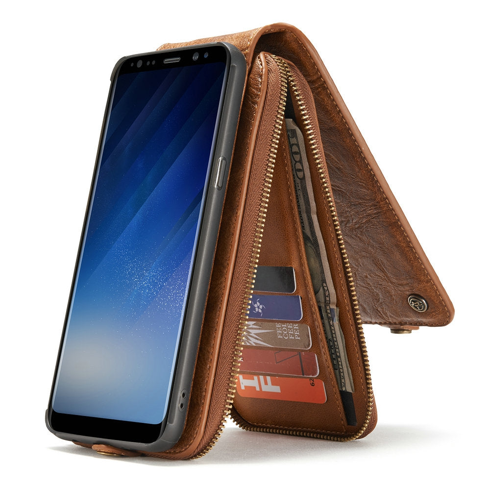 CaseMe for Samsung Galaxy S8 Plus Classic Retro Wallet Leather Case Strong Magnetic Closure Remo...