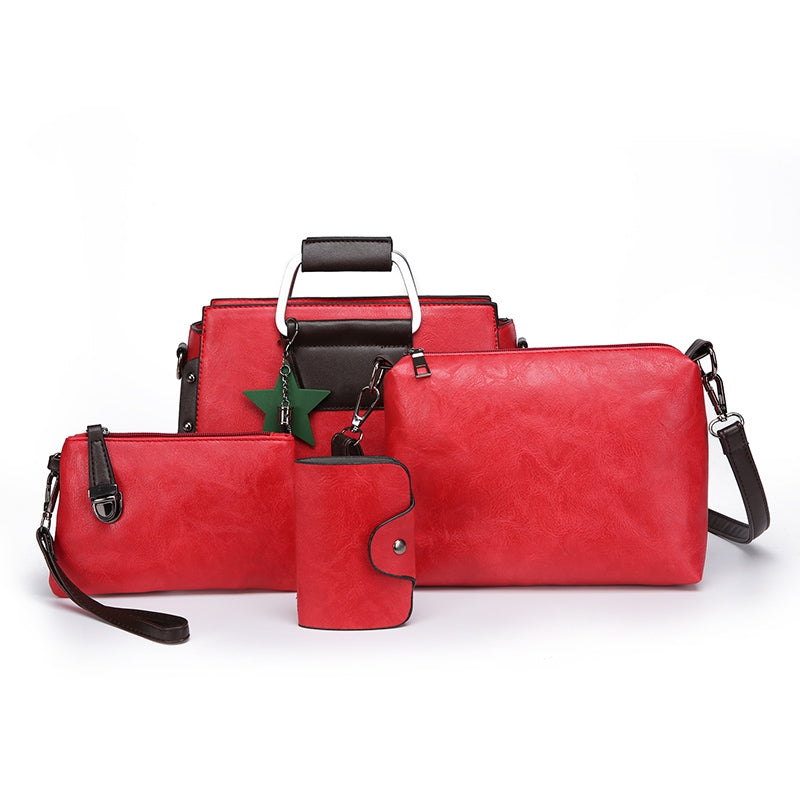 DD161527 PU Fabric Lady'S 4PCS Handbag Embossing