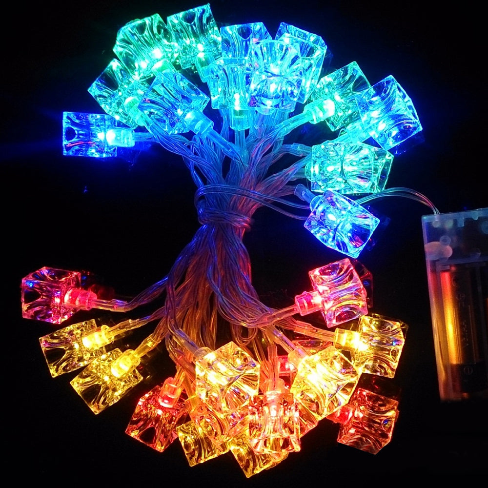 BRELONG Waterproof 4m 28LED Christmas Decorative Light String RGB EU Plug AC220-240V - Ice cubes