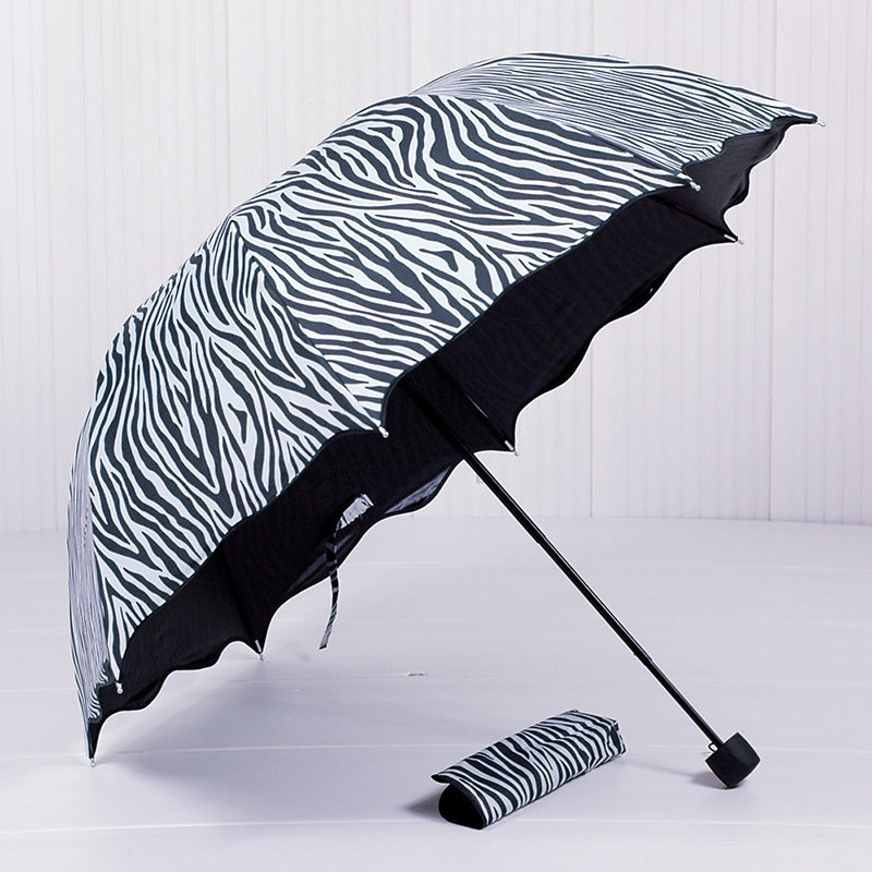 DIHE Sunshade Vinyl Zebra Sun-Resistant Amphibious UV Proof Umbrella