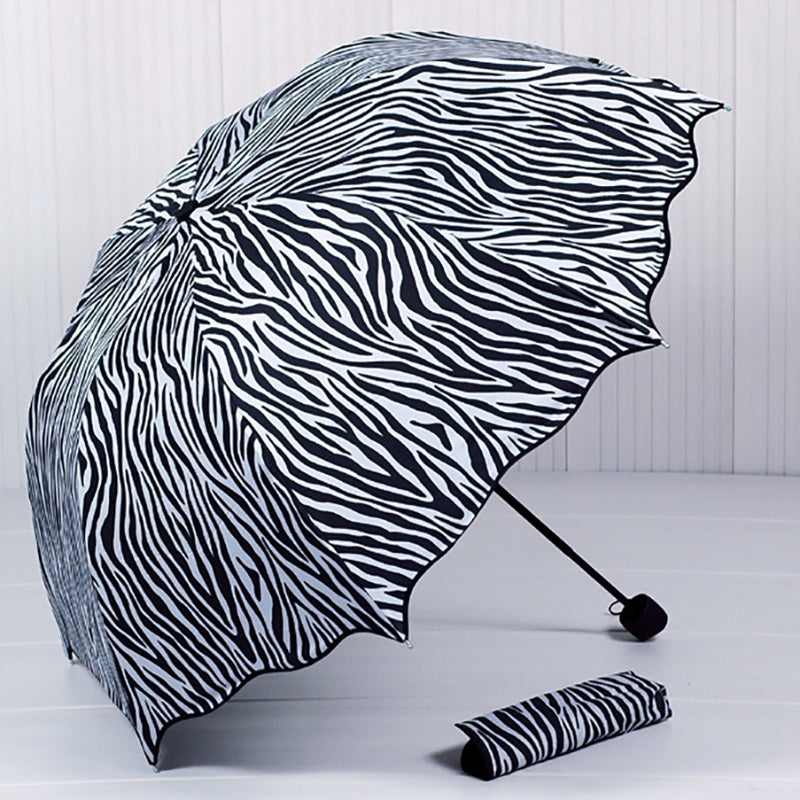 DIHE Sunshade Vinyl Zebra Sun-Resistant Amphibious UV Proof Umbrella