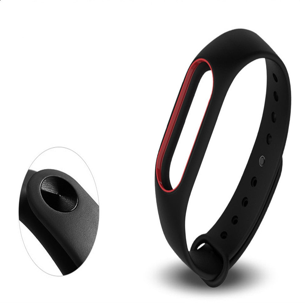 Colorful Silicone Wrist Strap Bracelet Double Color Replacement watchband for Miband 2 Xiaomi Mi...