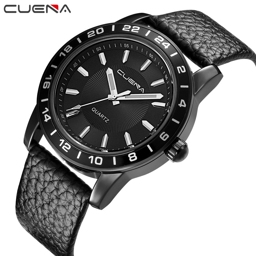 CUENA 6603P Fashion Trendy Leather Men's Quartz Wristwatch