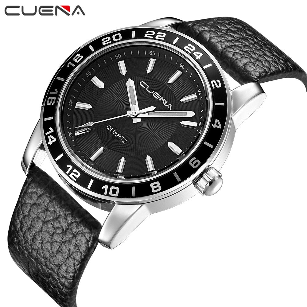 CUENA 6603P Fashion Trendy Leather Men's Quartz Wristwatch