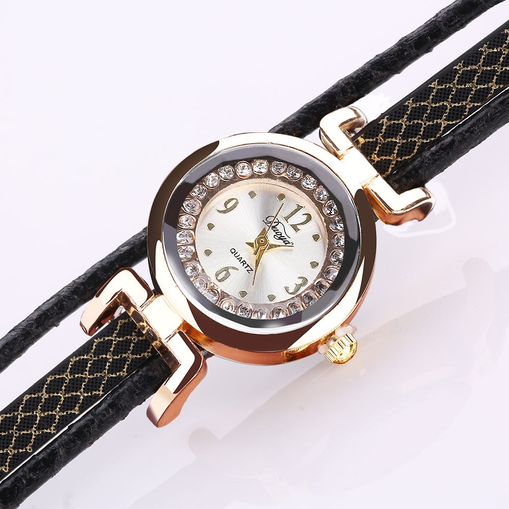 DUOYA D170 Women Owl Bracelet Wrist Watch With Diamond