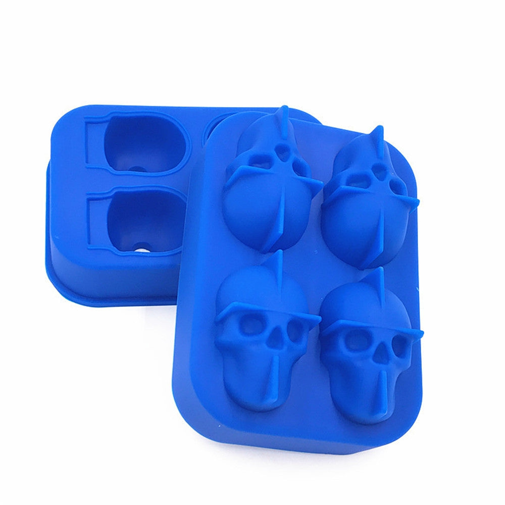 3D Skull Shape Ice Cube Mold Maker Bar Party Trays Food Grade Chocolate Mould