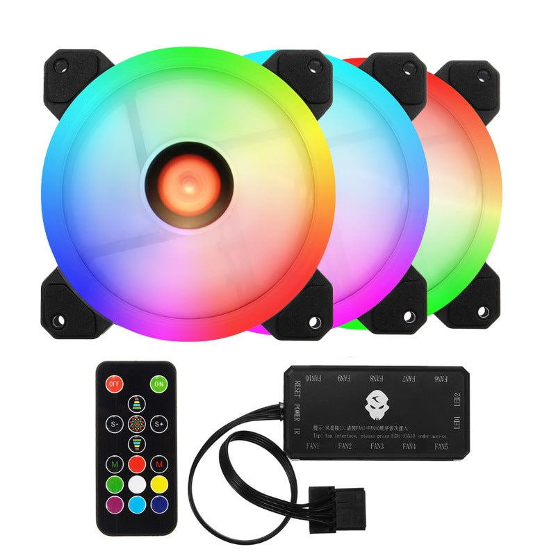 3PCS 120mm Adjustable RGB LED Light Computer Case PC Cooling Fan with Remote