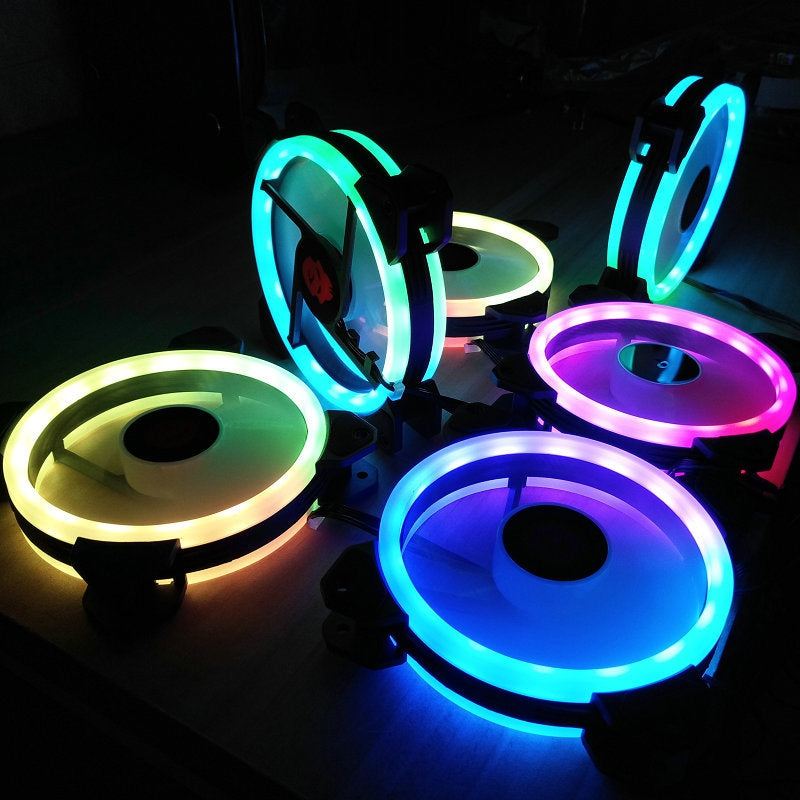 3PCS 120mm Adjustable RGB LED Light Computer Case PC Cooling Fan with Remote