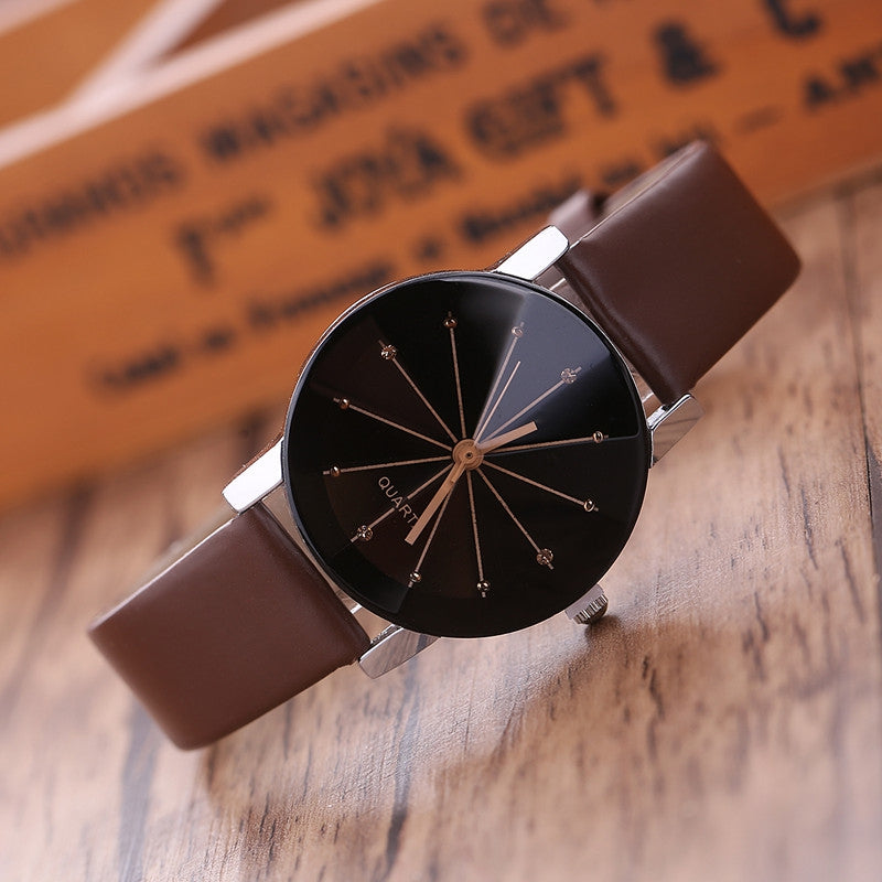 DUOYA XR1565-S Women Simple Leather Band Analog Quartz Wrist Watch