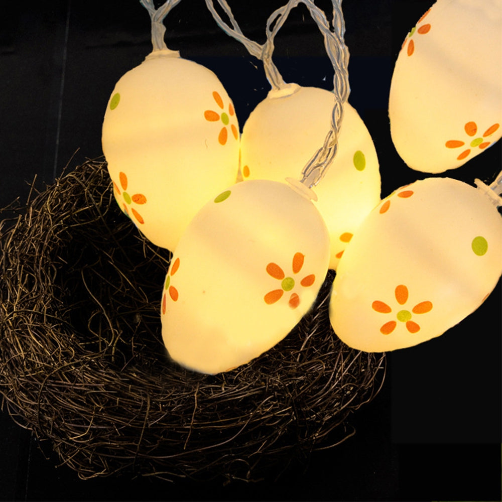 Battery-Powered Easter-eggs String Light for Home and Garden Decoration 10 LEDs and 1.65m