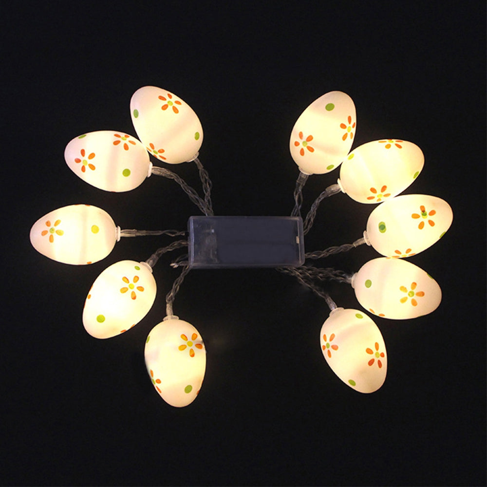 Battery-Powered Easter-eggs String Light for Home and Garden Decoration 10 LEDs and 1.65m