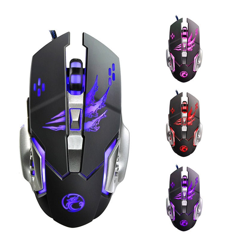Apedra A8 Wired Gaming Mouse Macro Definition Programming Four-Color Breathing Light Electrical ...