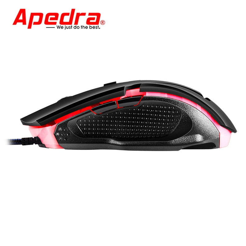Apedra A9 Wired Gaming Mouse Macro Definition Programming Four-Color Breathing Light Electrical ...