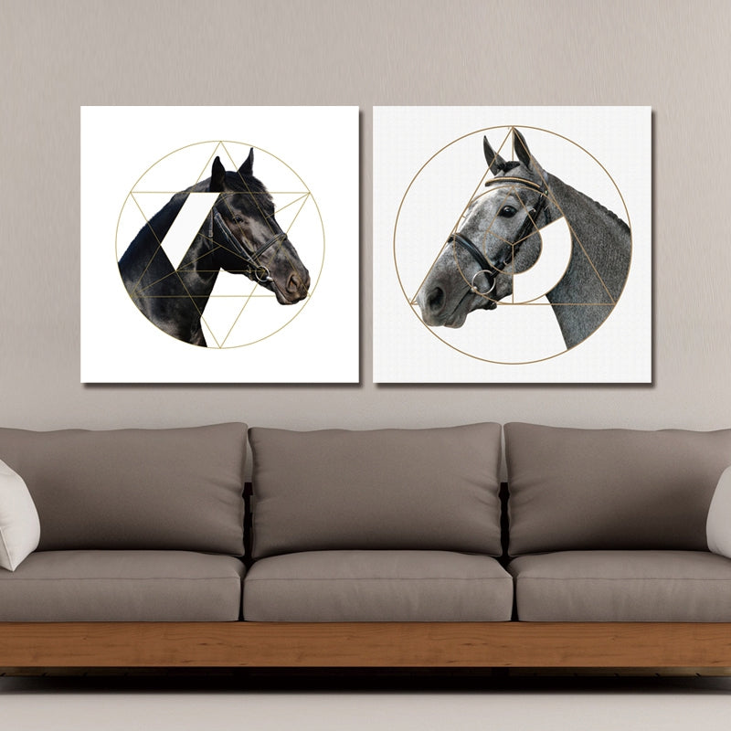 DYC 10053 2PCS Horse Head Print Art Ready to Hang Paintings