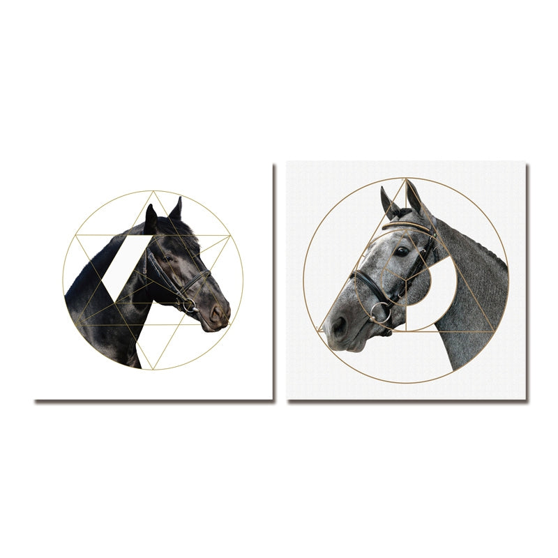 DYC 10053 2PCS Horse Head Print Art Ready to Hang Paintings