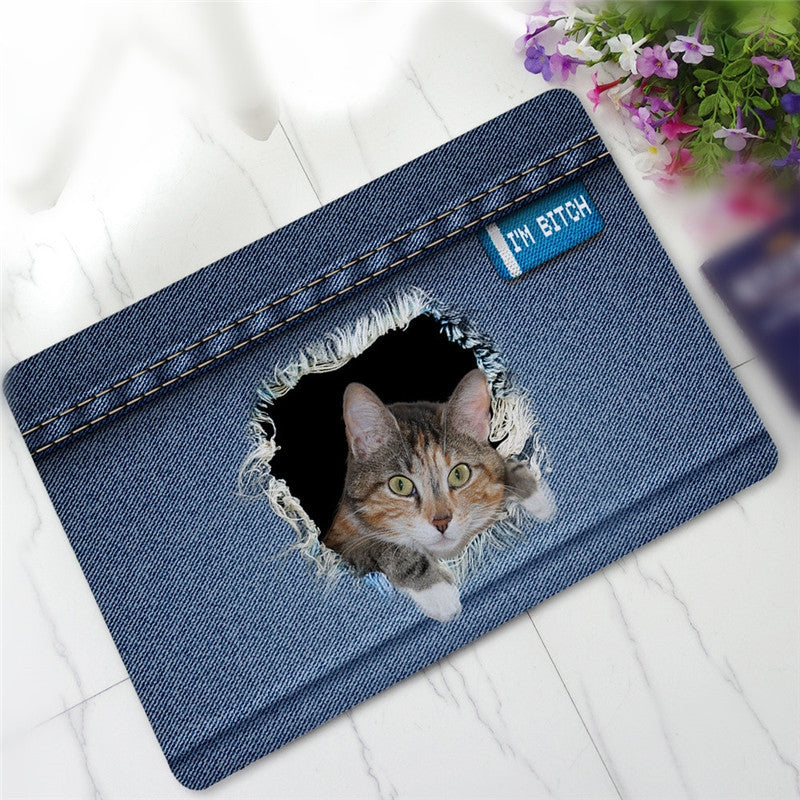 Creative 3D Cat Pattern Antiskid Floor Mat