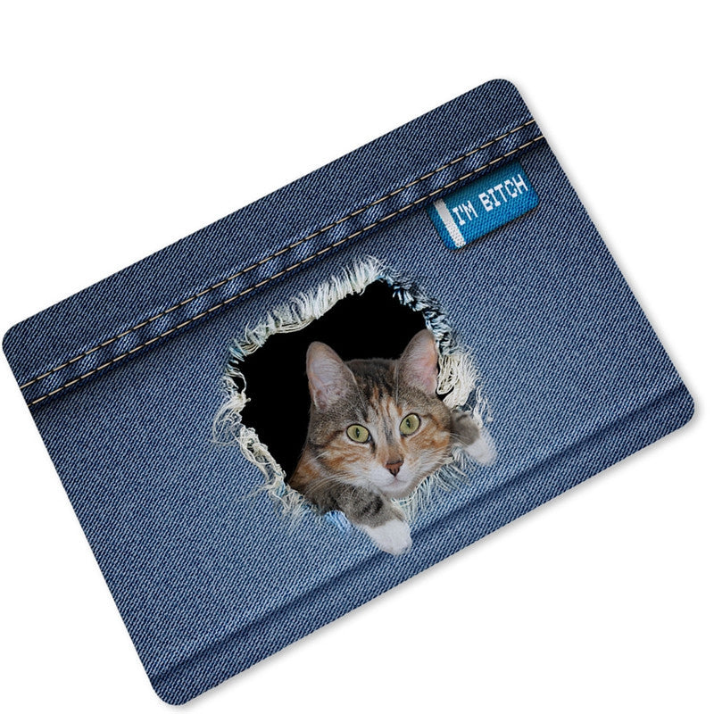 Creative 3D Cat Pattern Antiskid Floor Mat