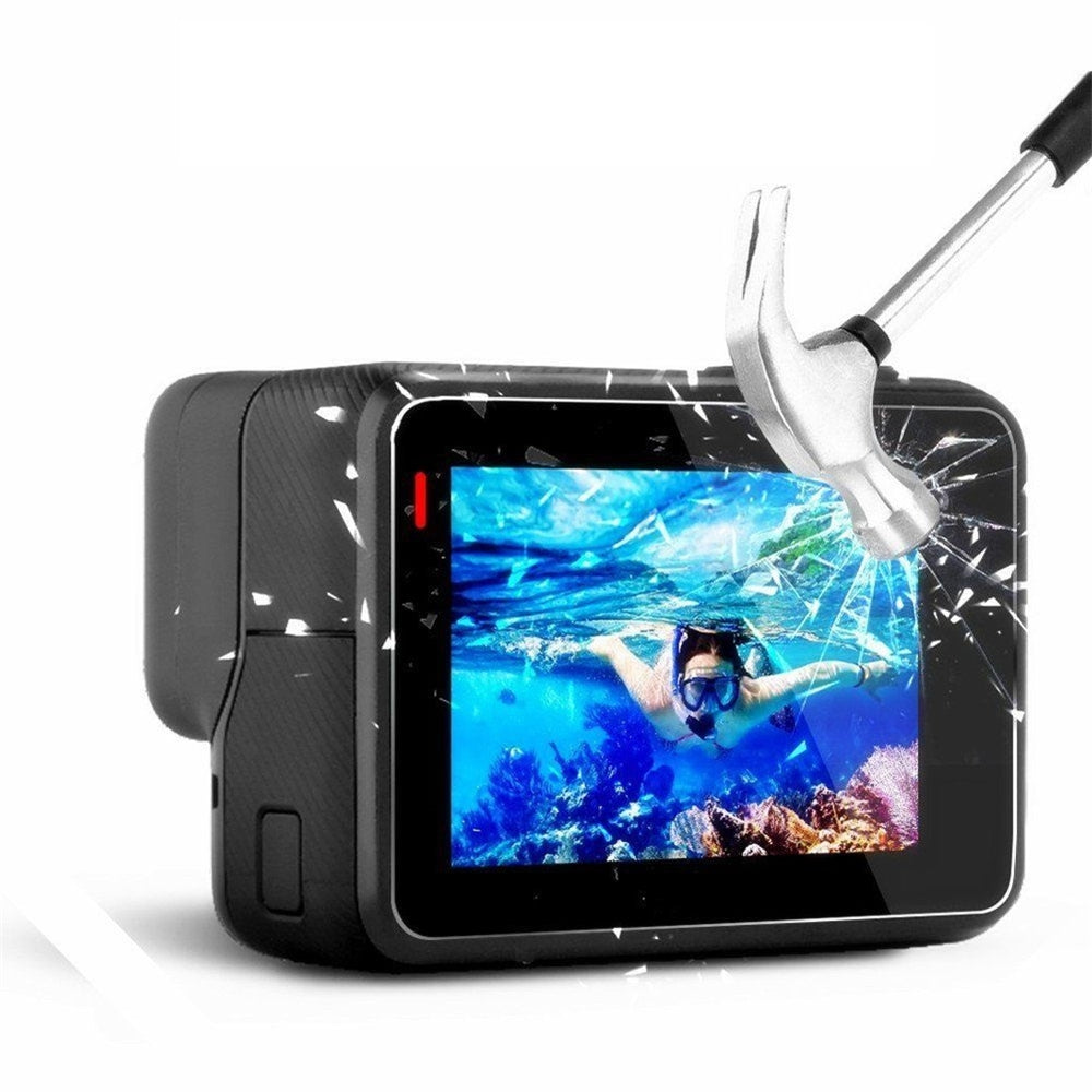 2 Packs Tempered Glass Screen Protector + Camera Lens Film + Lens Protective Cap Set  for Gopro ...