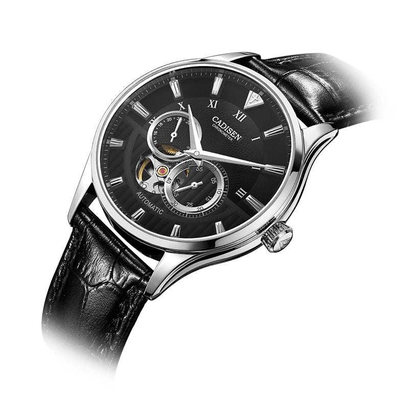 CADISEN C8111 Men Leather Band Automatic Wristwatch