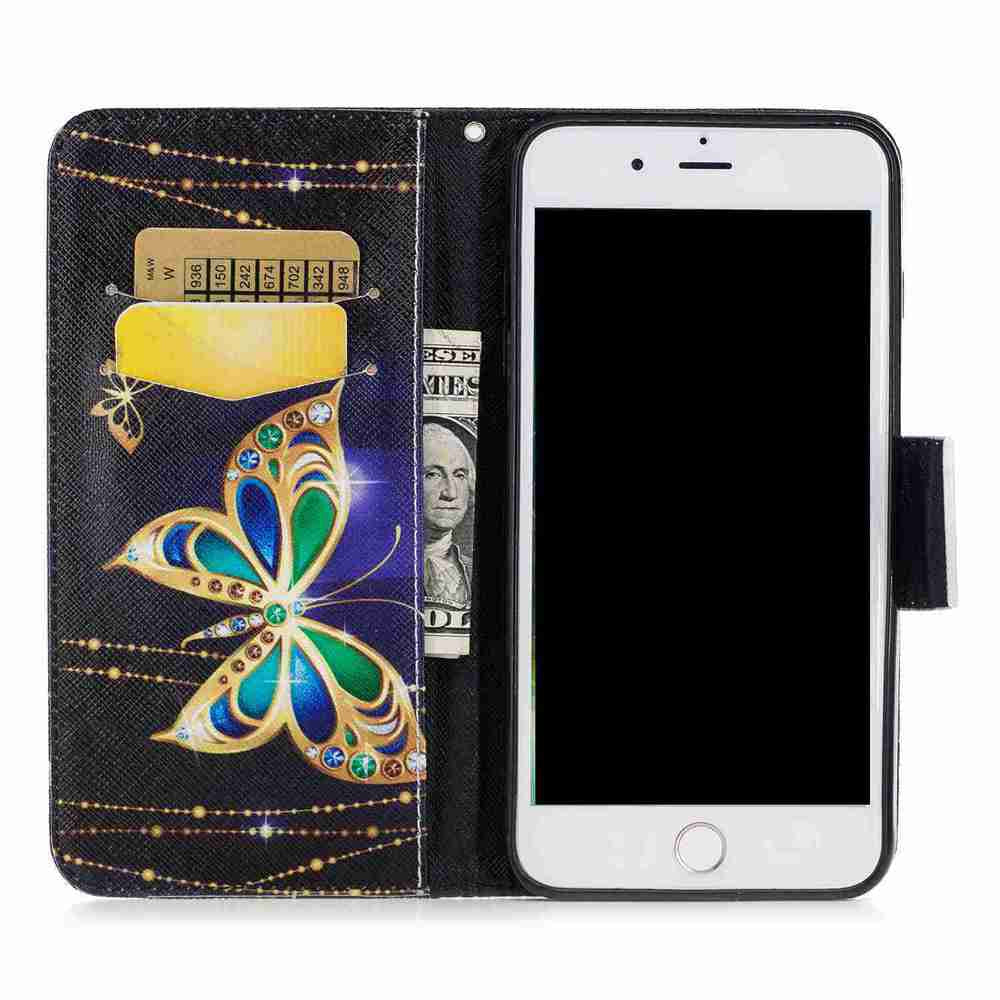 Big Butterfly- Painted Pu Phone Case for Iphone 7 Plus