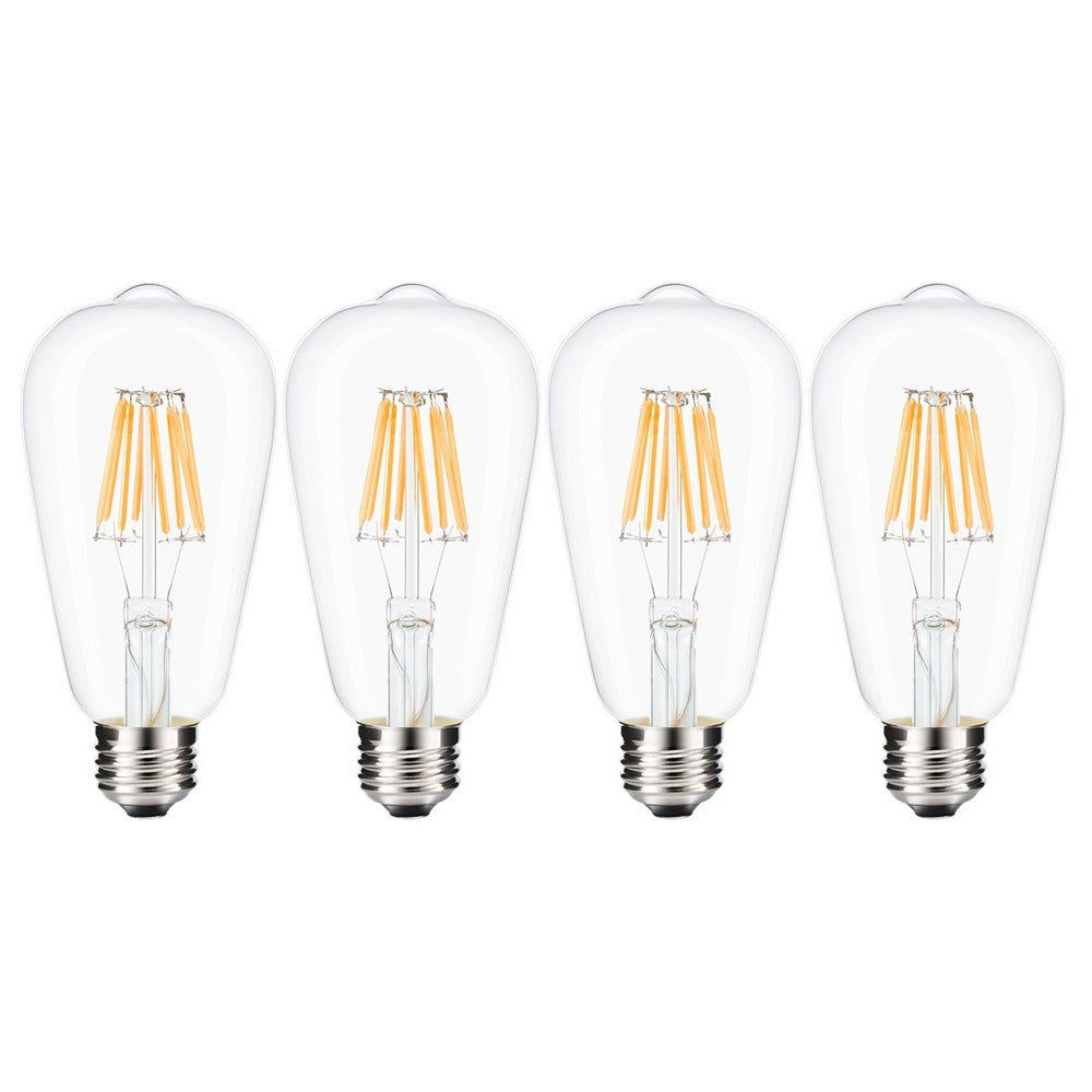 Brightness ST64 8W Vintage LED Bulbs 4PCS E27