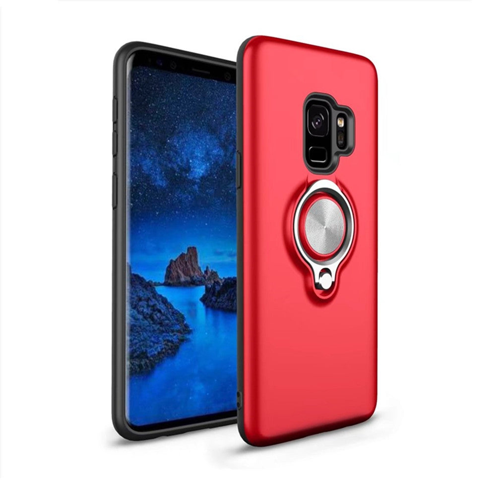 Cover Case for Samsung Galaxy S9 Plus Shock Absorption Dual Design Phone Ring Holder Anti-Scratc...