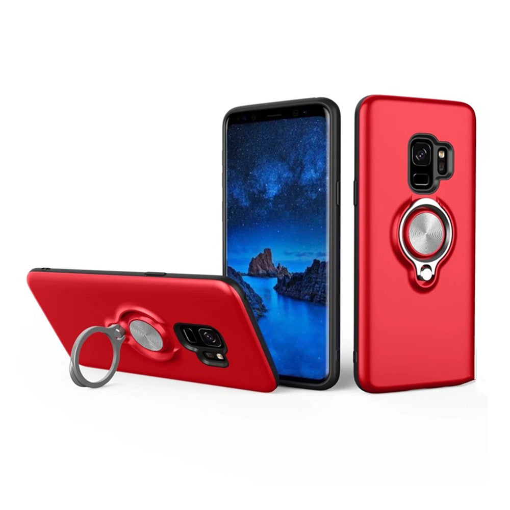 Cover Case for Samsung Galaxy S9 Plus Shock Absorption Dual Design Phone Ring Holder Anti-Scratc...